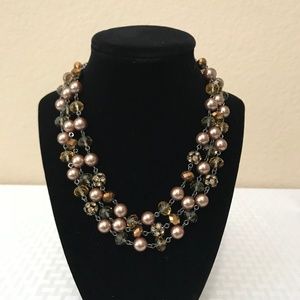 Bronze & Gold Beaded Choker